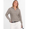 image:imageANRABESS Womens Long Sleeve Quarter Zip Cropped SweaterGrey Khaki