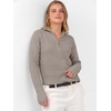 image:imageANRABESS Womens Long Sleeve Quarter Zip Cropped SweaterGrey Khaki
