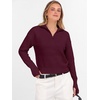 image:imageANRABESS Womens Long Sleeve Quarter Zip Cropped SweaterWine Red