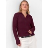 image:imageANRABESS Womens Long Sleeve Quarter Zip Cropped SweaterWine Red