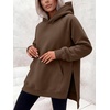 image:imageANRABESS Womens Oversized Hoodies Slit Side SweatshirtsCoffee