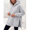 image:imageANRABESS Womens Oversized Hoodies Slit Side SweatshirtsGrey