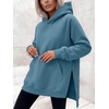 image:imageANRABESS Womens Oversized Hoodies Slit Side SweatshirtsGrey Blue