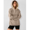 image:imageANRABESS Womens Oversized Hoodies Slit Side SweatshirtsKhaki