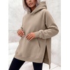 image:imageANRABESS Womens Oversized Hoodies Slit Side SweatshirtsKhaki