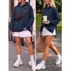 image:imageANRABESS Womens Oversized Hoodies Slit Side SweatshirtsNavy Blue