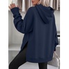 image:imageANRABESS Womens Oversized Hoodies Slit Side SweatshirtsNavy Blue