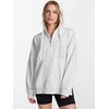 image:imageANRABESS Womens Oversized Quarter Zip Hoodie With Side SplitLight Grey