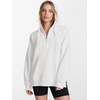 image:imageANRABESS Womens Oversized Quarter Zip Hoodie With Side SplitWhite