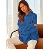 image:imageANRABESS Womens Oversized Quarter Zip Pullover SweatersBlue