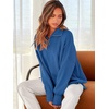 image:imageANRABESS Womens Oversized Quarter Zip Pullover SweatersBlue