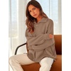 image:imageANRABESS Womens Oversized Quarter Zip Pullover SweatersBrown