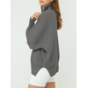 image:imageANRABESS Womens Oversized Quarter Zip Pullover SweatersDark Gray