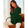 image:imageANRABESS Womens Oversized Quarter Zip Pullover SweatersDark Green