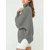 image:imageANRABESS Womens Oversized Quarter Zip Pullover SweatersDeep Gray