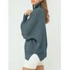 image:imageANRABESS Womens Oversized Quarter Zip Pullover SweatersDusty Blue