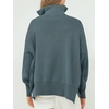 image:imageANRABESS Womens Oversized Quarter Zip Pullover SweatersDusty Blue