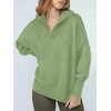 image:imageANRABESS Womens Oversized Quarter Zip Pullover SweatersLight Green