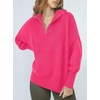 image:imageANRABESS Womens Oversized Quarter Zip Pullover SweatersRose