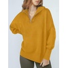 image:imageANRABESS Womens Oversized Quarter Zip Pullover SweatersYellow
