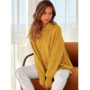 image:imageANRABESS Womens Oversized Quarter Zip Pullover SweatersYellow