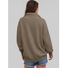 image:imageANRABESS Womens Oversized Sweatshirt Mock Neck Henley 2026 Fall OutfitsBrown