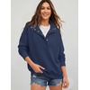 image:imageANRABESS Womens Oversized Sweatshirt Mock Neck Henley 2026 Fall OutfitsDark Blue