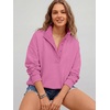 image:imageANRABESS Womens Oversized Sweatshirt Mock Neck Henley 2026 Fall OutfitsHot Pink