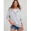image:imageANRABESS Womens Oversized Sweatshirt Mock Neck Henley 2026 Fall OutfitsLight Grey