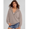 image:imageANRABESS Womens Oversized Sweatshirt Mock Neck Henley 2026 Fall OutfitsMocha