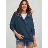 image:imageANRABESS Womens Oversized Sweatshirt Mock Neck Henley 2026 Fall OutfitsNavy Blue