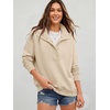 image:imageANRABESS Womens Oversized Sweatshirt Mock Neck Henley 2026 Fall OutfitsParchment