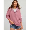 image:imageANRABESS Womens Oversized Sweatshirt Mock Neck Henley 2026 Fall OutfitsPink
