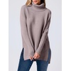 image:imageANRABESS Womens Turtleneck Oversized Sweaters Fall OutfitsAlmond