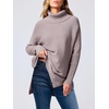 image:imageANRABESS Womens Turtleneck Oversized Sweaters Fall OutfitsAlmond