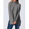 image:imageANRABESS Womens Turtleneck Oversized Sweaters Fall OutfitsDark Gray
