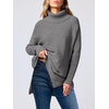 image:imageANRABESS Womens Turtleneck Oversized Sweaters Fall OutfitsDark Gray