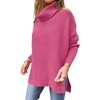 image:imageANRABESS Womens Turtleneck Oversized Sweaters Fall OutfitsHot Pink