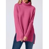 image:imageANRABESS Womens Turtleneck Oversized Sweaters Fall OutfitsHot Pink