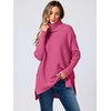 image:imageANRABESS Womens Turtleneck Oversized Sweaters Fall OutfitsHot Pink