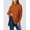 image:imageANRABESS Womens Turtleneck Oversized Sweaters Fall OutfitsOrange Rust