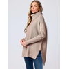 image:imageANRABESS Womens Turtleneck Oversized Sweaters Fall OutfitsPeach Brown Khaki