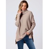 image:imageANRABESS Womens Turtleneck Oversized Sweaters Fall OutfitsPeach Brown Khaki
