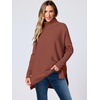 image:imageANRABESS Womens Turtleneck Oversized Sweaters Fall OutfitsRust