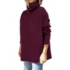 image:imageANRABESS Womens Turtleneck Oversized Sweaters Fall OutfitsWine Red