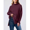 image:imageANRABESS Womens Turtleneck Oversized Sweaters Fall OutfitsWine Red