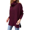 image:imageANRABESS Womens Turtleneck Oversized Sweaters Fall OutfitsWine Red