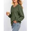 image:imageANRABESS Womens V Neck Long Sleeve SweatshirtsArmy Green