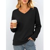 image:imageANRABESS Womens V Neck Long Sleeve SweatshirtsBlack