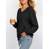 image:imageANRABESS Womens V Neck Long Sleeve SweatshirtsBlack